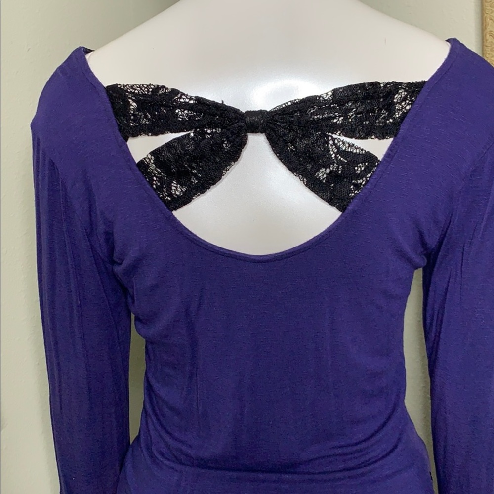 Blue Long Sleeve with lace bow - Picture 4 of 6
